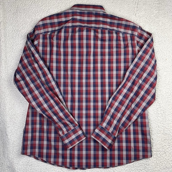 Untuckit Plaid Long Sleeve Button Down Shirt Men's Size XL Wrinkle Free - Picture 4 of 7